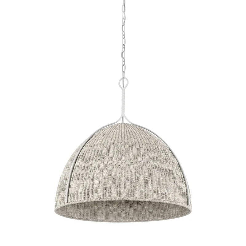 Woodlawn 1-Light Pendant in White Plaster 28.5W x 29.25H — Foundry Lighting LED Pendant Lights 28.5W 