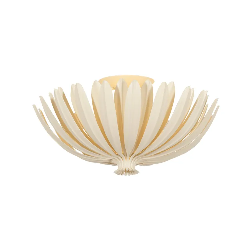 Whitfield 3-Light Semi Flush in Cream Plaster 18W x 9.25H — Foundry Lighting LED Ceiling Lights 18.0W 