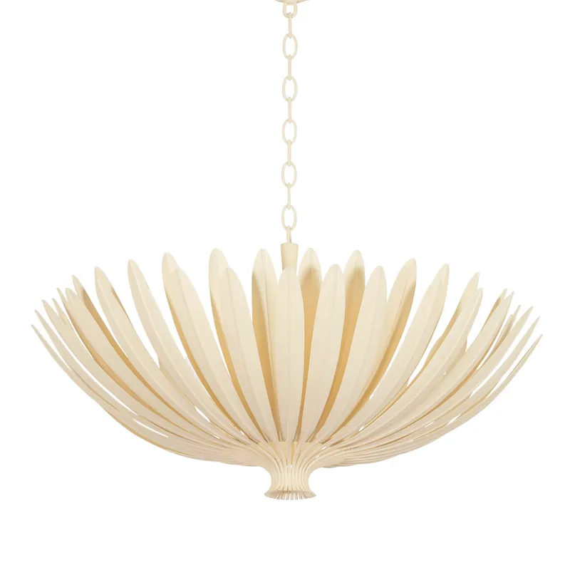 Whitfield 8-Light Chandelier in Cream Plaster 35.5W x 18.25H — Foundry Lighting LED Pendant Lights 35.5W 