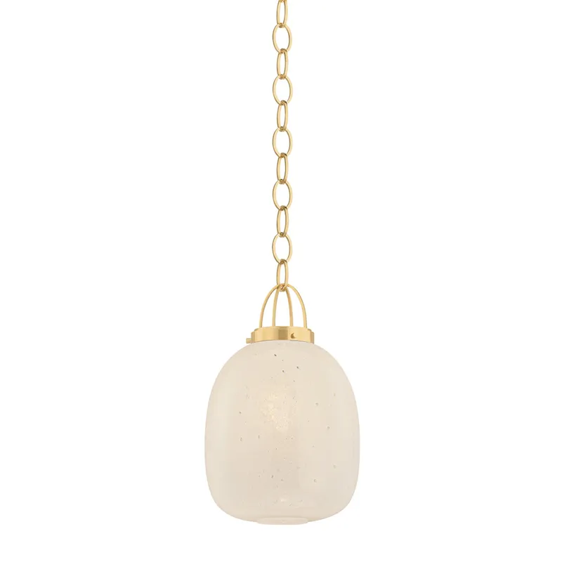 Enosburg 1-Light Pendant in Aged Brass 11W x 18.75H — Foundry Lighting LED Pendant Lights 11.0W 