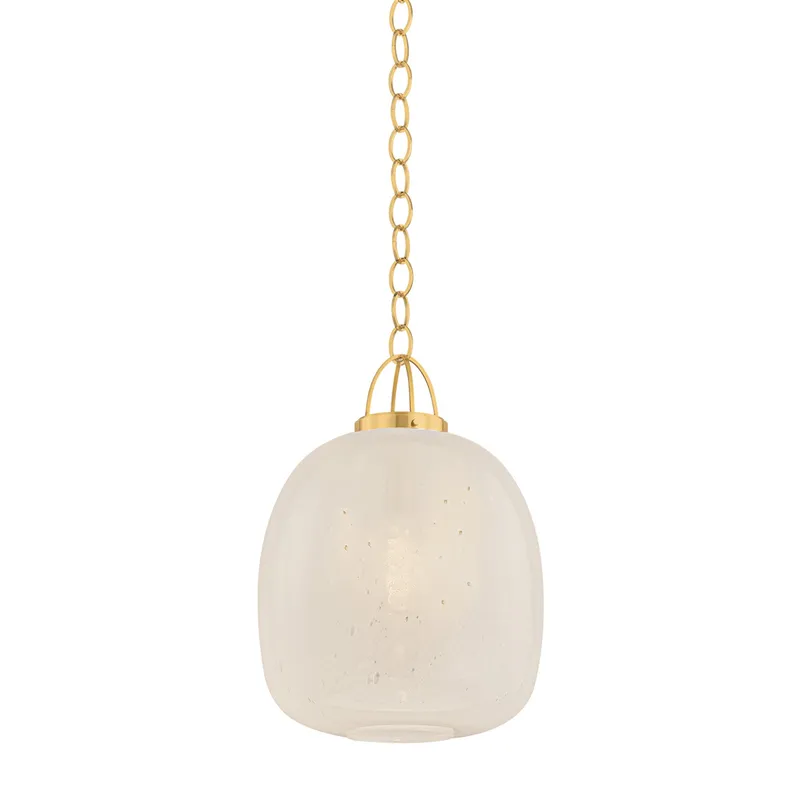 Enosburg 1-Light Pendant in Aged Brass 16W x 23.5H — Foundry Lighting LED Pendant Lights 16.0W 