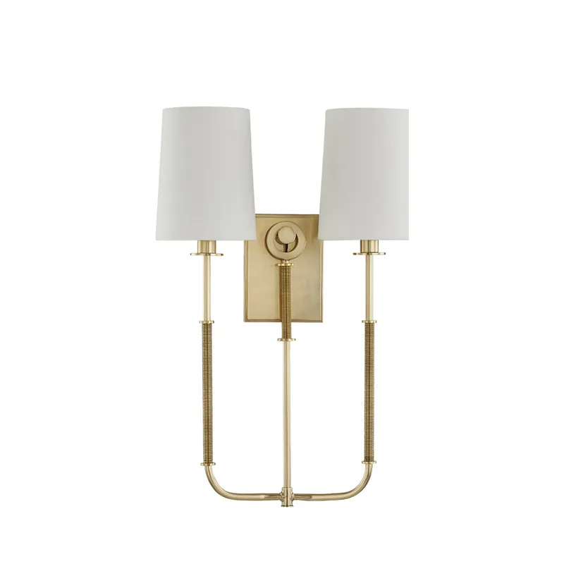 Glenmont 2-Light Wall Sconce in Aged Brass 14W x 21H (2072-AGB) — Foundry Lighting LED Wall Lights 14.0W 