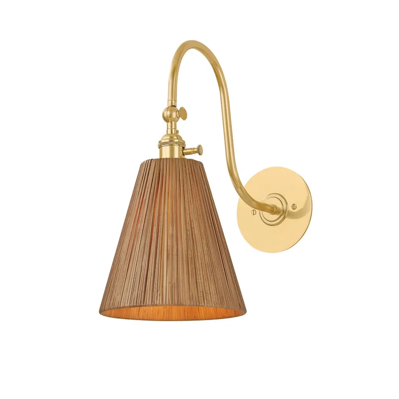 Ruthin 1-Light Wall Sconce in Aged Brass 7.75W x 15.75H — Foundry Lighting LED Wall Lights 75.0W 