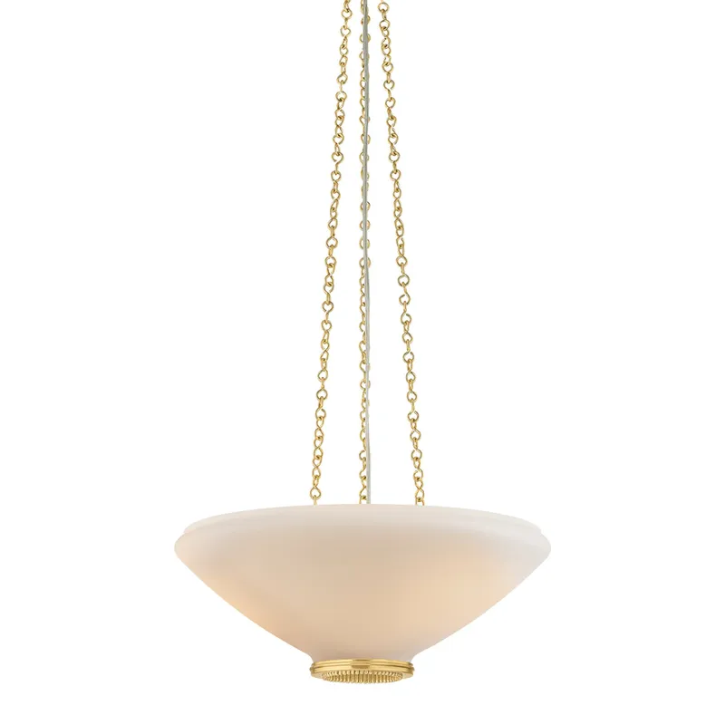 Awosting 3-Light Pendant in Aged Brass 17W x 6.25H — Foundry Lighting LED Pendant Lights 17.0W 