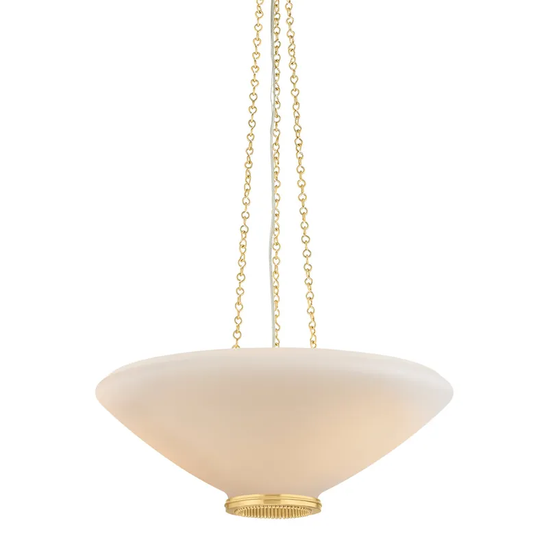 Awosting 3-Light Pendant in Aged Brass 22W x 8.25H — Foundry Lighting LED Pendant Lights 22.0W 