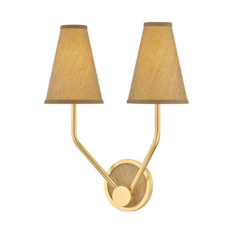 Buskirk 2-Light Wall Sconce in Aged Brass 15W x 17.75H — Foundry Lighting LED Wall Lights 15.0W 