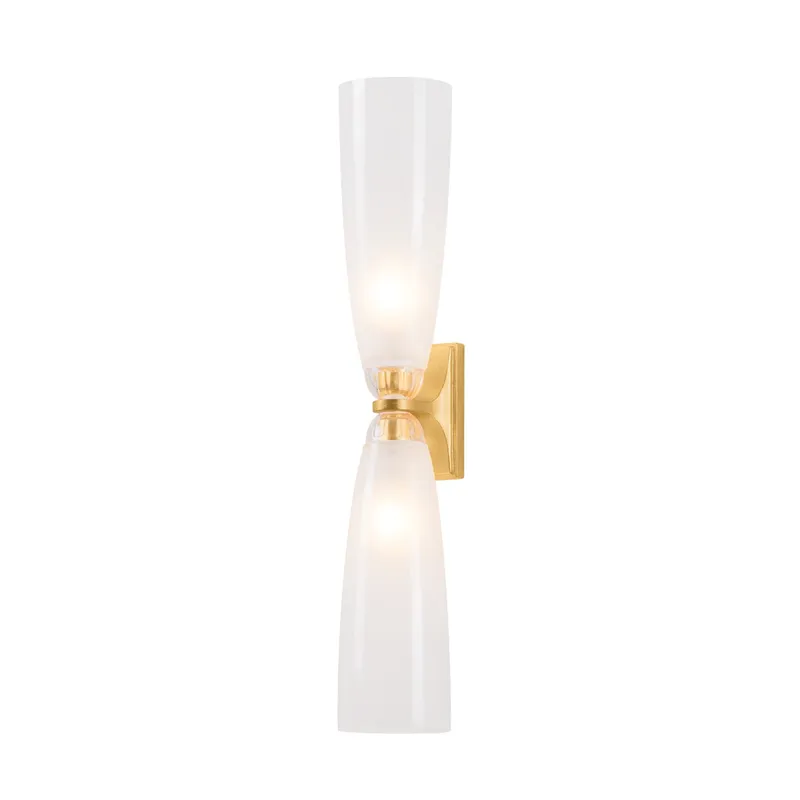 Ravenswood 2-Light Bath and Vanity in Vintage Gold Leaf 4W x 22.25H — Foundry Lighting LED Wall Lights 4.0W 