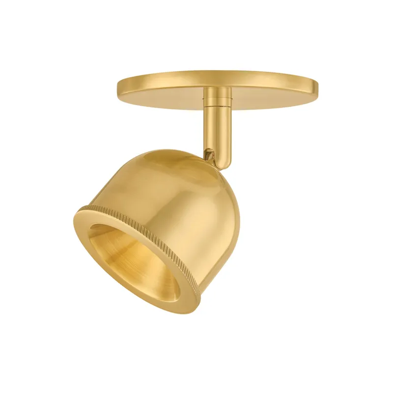 Tuthill 1-Light Flush Mount in Aged Brass 4.25W x 4.25H (3041-AGB) — Foundry Lighting LED Ceiling Lights 25.0W 