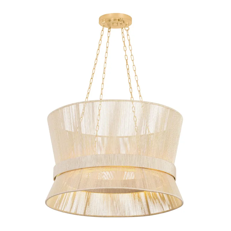Ocean Hill 1-Light Pendant in Vintage Gold Leaf 24W x 15.5H — Foundry Lighting LED Pendant Lights 24.0W 