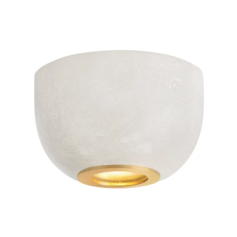Bains Corner 1-Light Flush Mount in Aged Brass 5W x 3.25H — Foundry Lighting LED Ceiling Lights 5.0W 