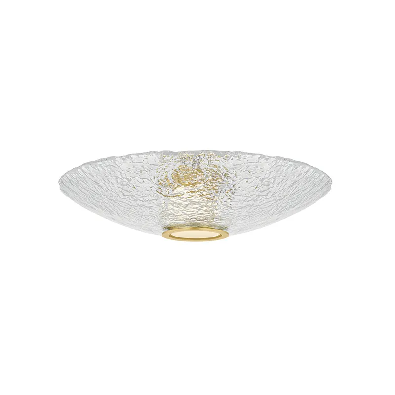 New Haven 1-Light Flush Mount in Aged Brass 20.25W x 4.75H — Foundry Lighting LED Ceiling Lights 25.0W 