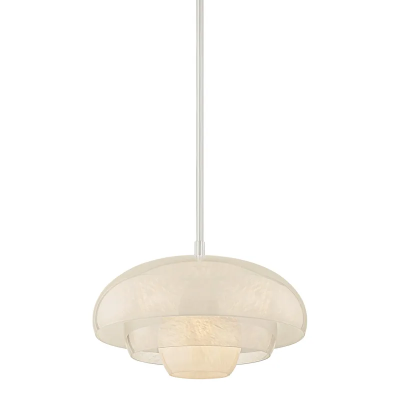 Auburndale 1-Light Pendant in Polished Nickel 18.25W x 11.25H — Foundry Lighting LED Pendant Lights 25.0W 