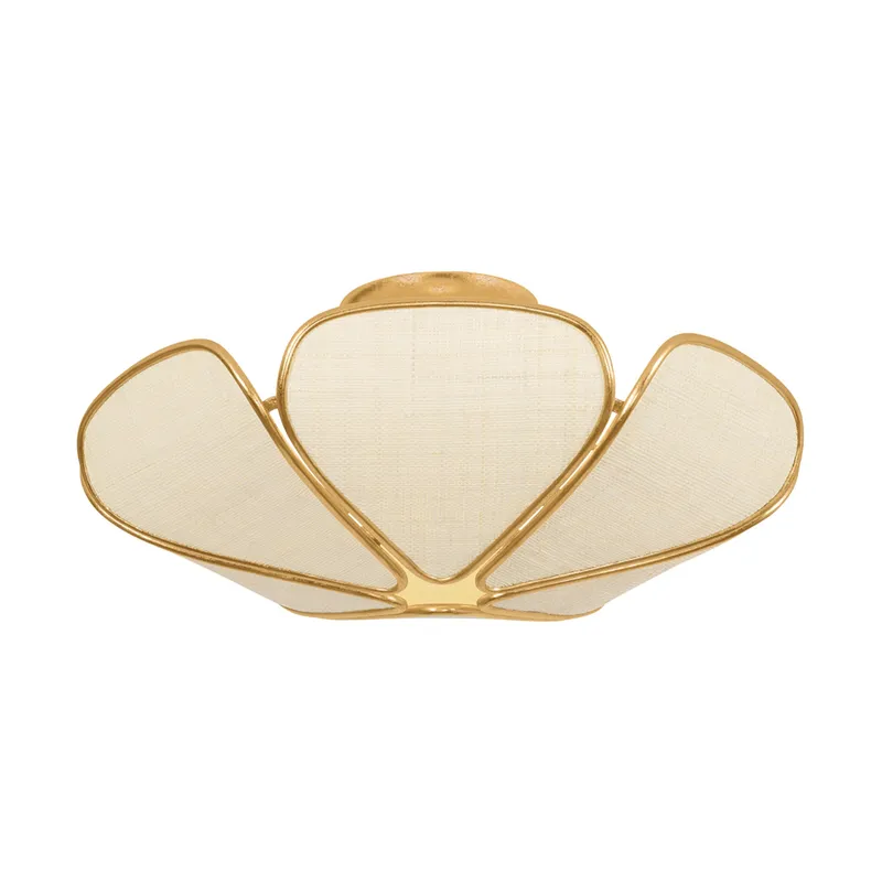 Bayville 3-Light Semi Flush in Vintage Gold Leaf 20W x 8.5H — Foundry Lighting LED Ceiling Lights 20.0W 