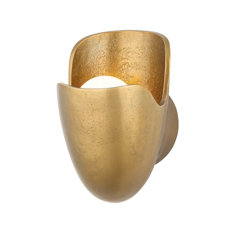 Bideford 1-Light Wall Sconce in Aged Brass 5.5W x 8.5H — Foundry Lighting LED Wall Lights 5.5W 