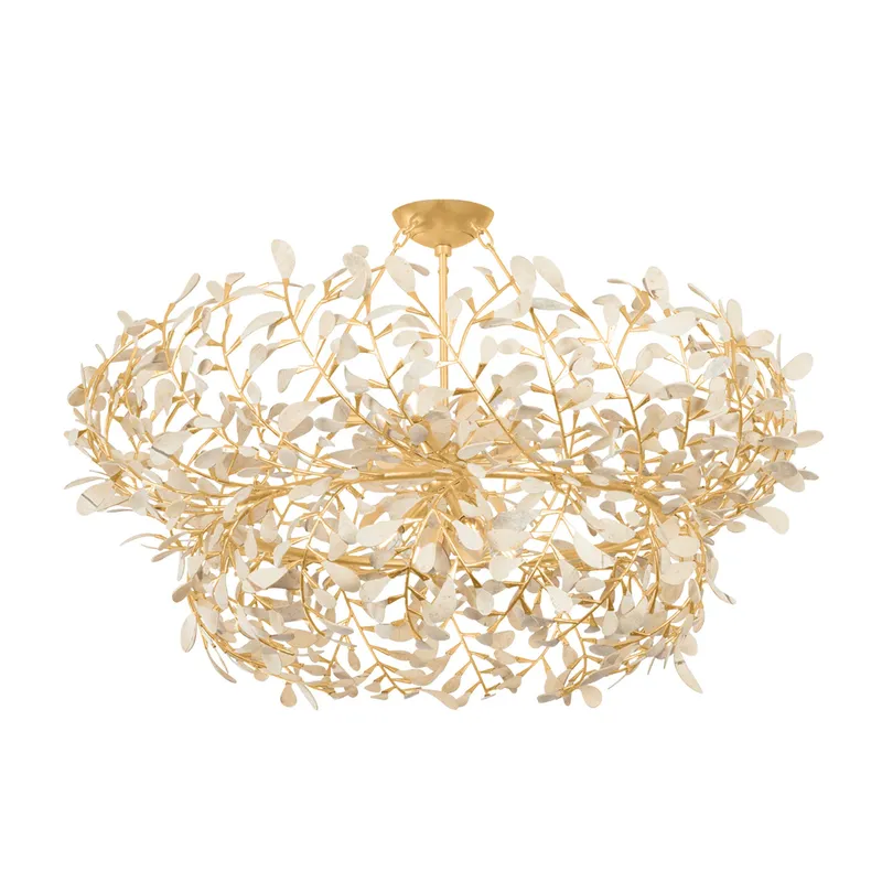 Maybrook 8-Light Chandelier in Vintage Gold Leaf 40W x 19.75H — Foundry Lighting LED Pendant Lights 40.0W 