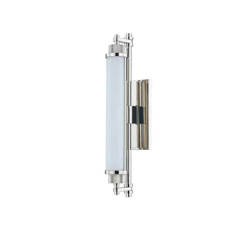 Plandome 1-Light Bath and Vanity in Polished Nickel 4.25W x 18H — Foundry Lighting LED Wall Lights 25.0W 