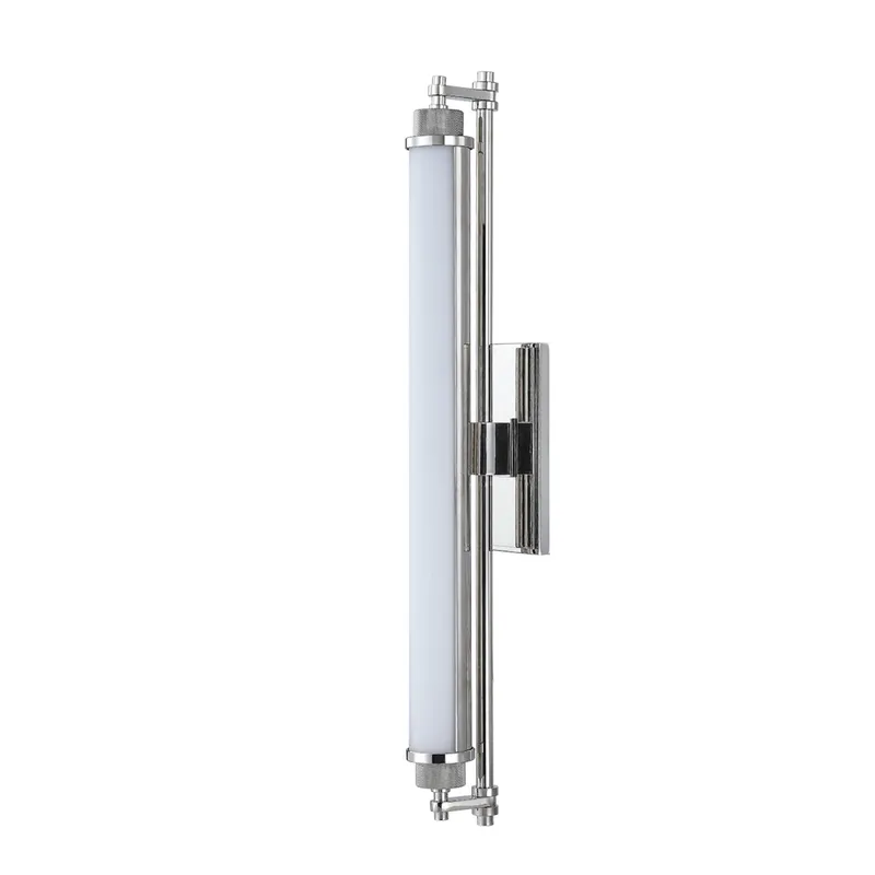 Plandome 1-Light Bath and Vanity in Polished Nickel 4.25W x 28H — Foundry Lighting LED Wall Lights 25.0W 