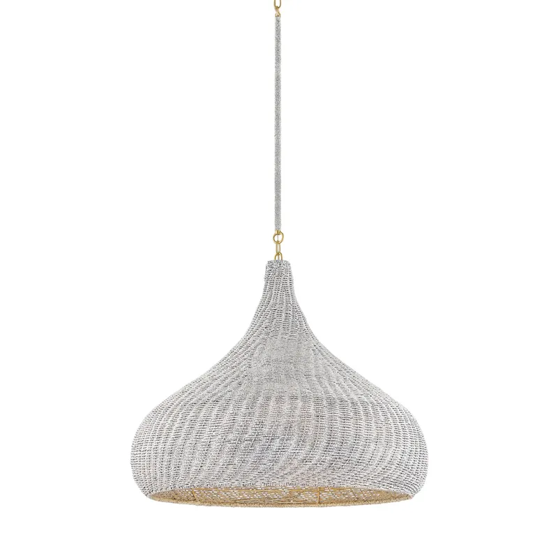Hampstead 1-Light Pendant in Aged Brass 28W x 24.25H — Foundry Lighting LED Pendant Lights 28.0W 