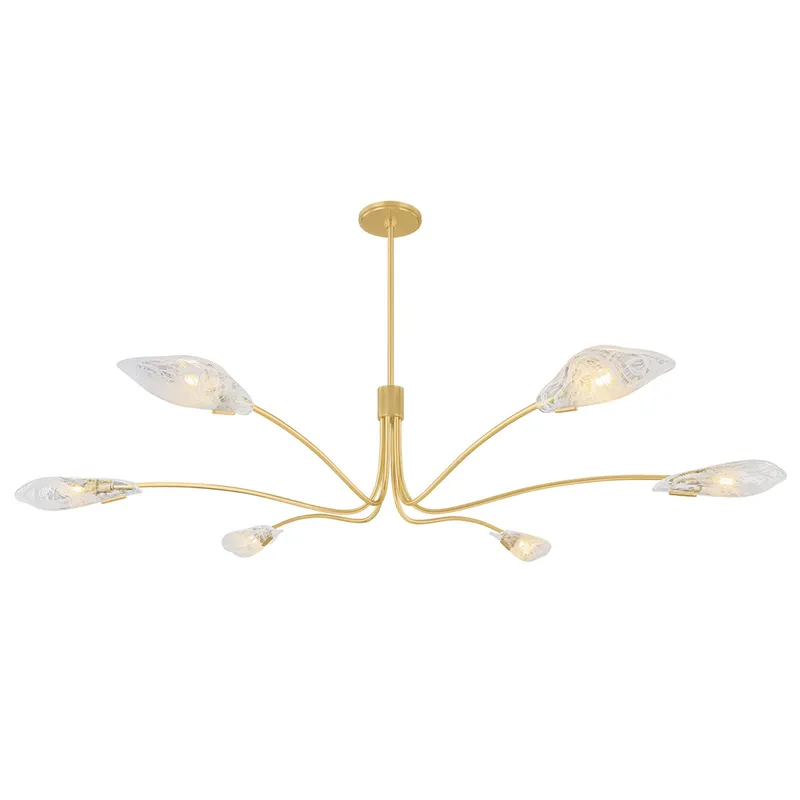 Tenafly 6-Light Chandelier in Aged Brass 72W x 12.25H — Foundry Lighting LED Pendant Lights 72.0W 