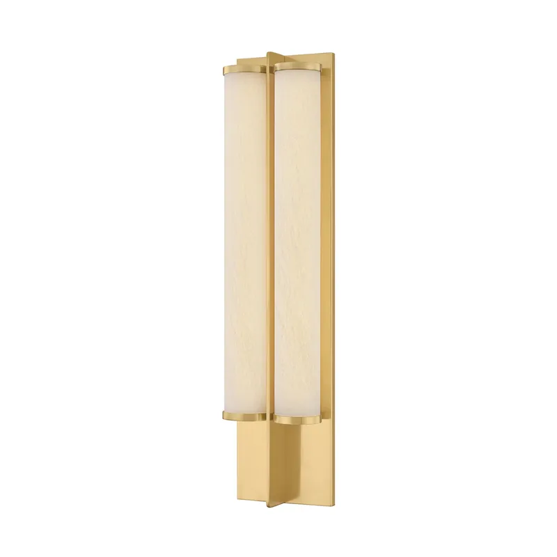 Northfield 2-Light Wall Sconce in Aged Brass 5.5W x 23.5H — Foundry Lighting LED Wall Lights 5.5W 