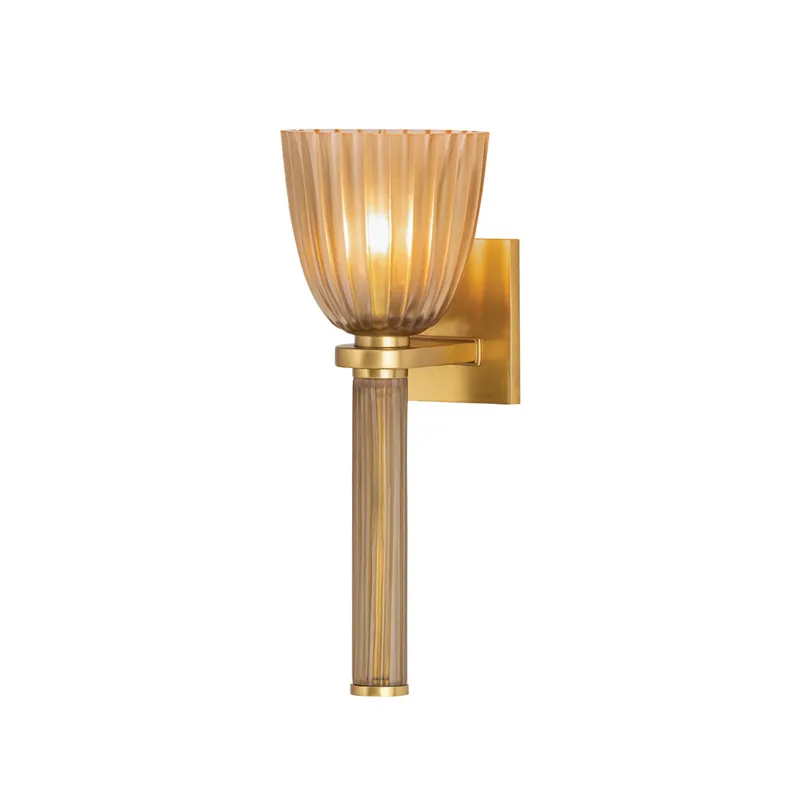 Columbus 1-Light Wall Sconce in Aged Brass 5.5W x 14.75H — Foundry Lighting LED Wall Lights 5.5W 