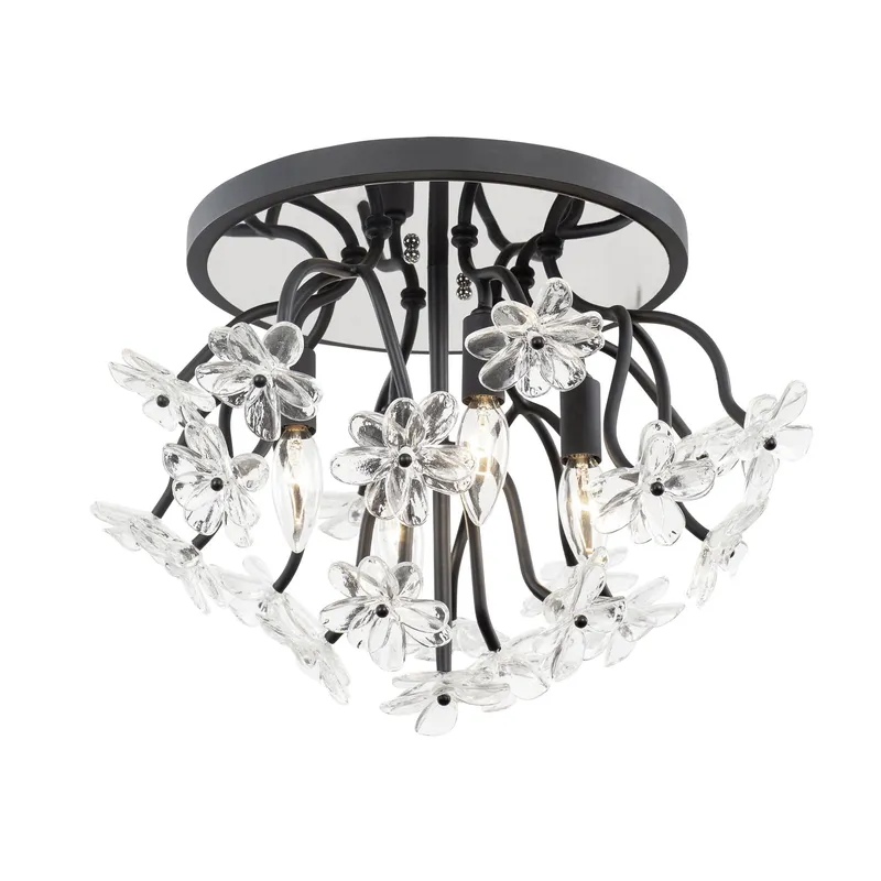Wildflower 4 Light Semi-Flush - Matte Black — Varaluz Lighting LED Post Top Lights  