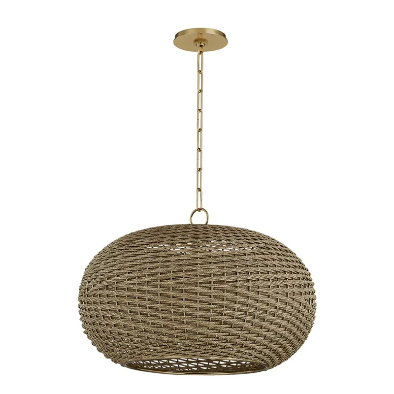 Penarth 1-Light Pendant in Aged Brass 24W x 16.5H — Foundry Lighting LED Pendant Lights 24.0W 