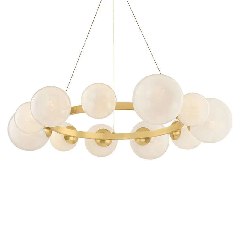 Pacama 11-Light Chandelier in Aged Brass 40.25W x 7.75H — Foundry Lighting LED Pendant Lights 25.0W 