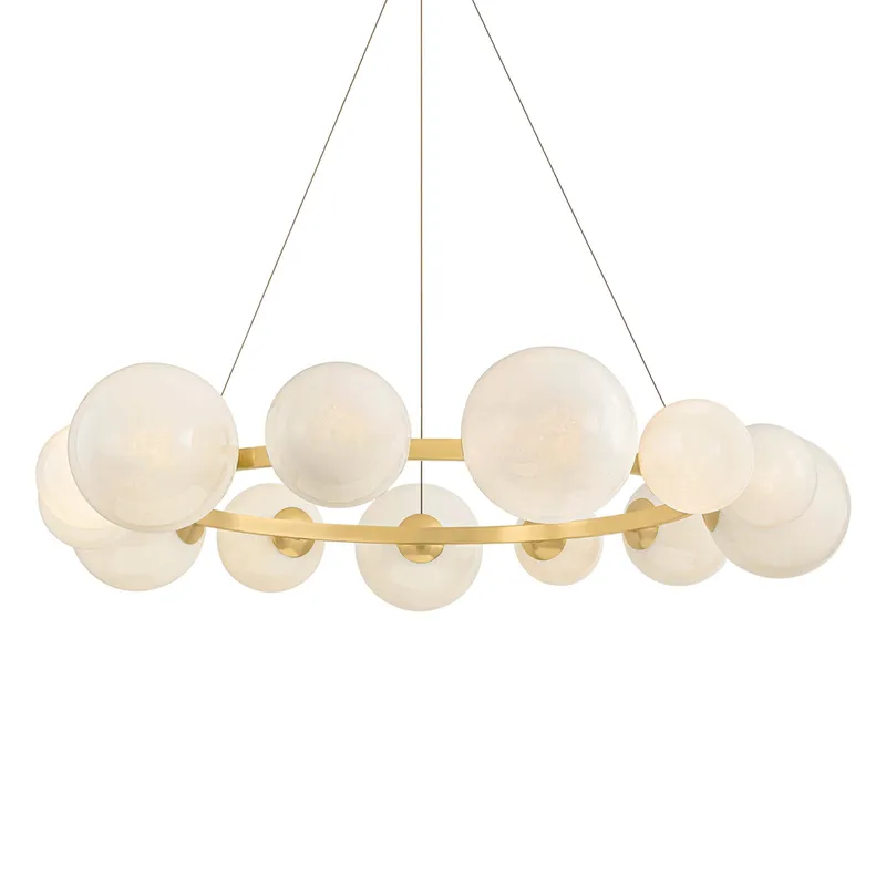 Pacama 13-Light Chandelier in Aged Brass 55W x 9.5H — Foundry Lighting LED Pendant Lights 55.0W 