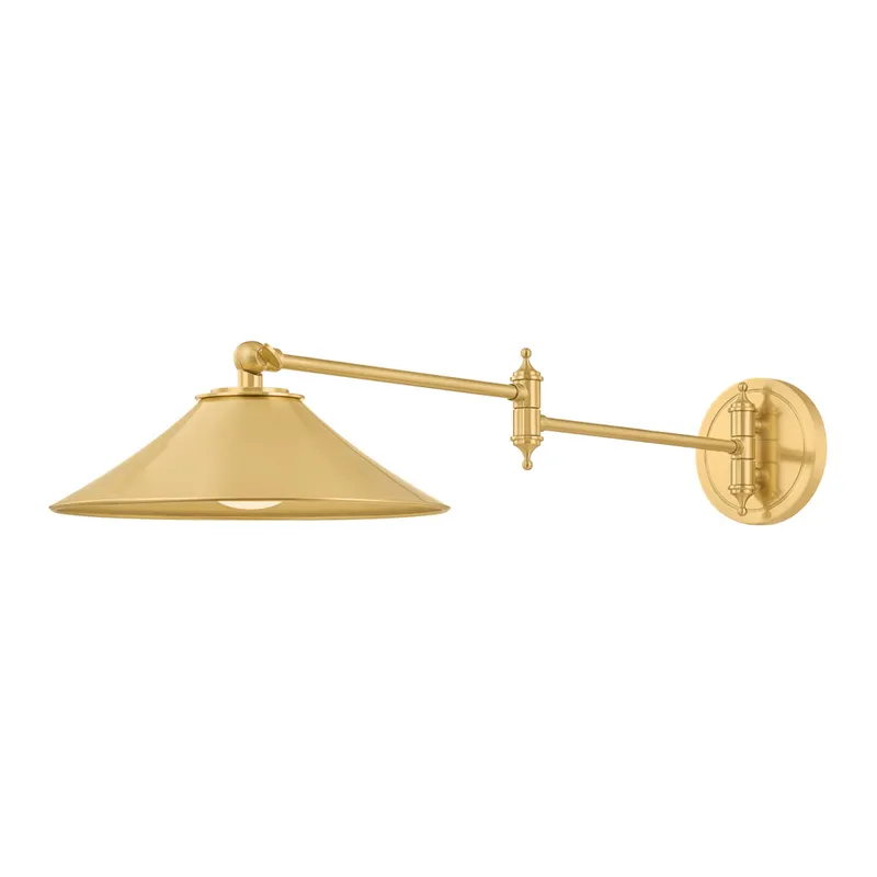 Lithgow 1-Light Wall Sconce in Aged Brass 10W x 5.25H — Foundry Lighting LED Wall Lights 10.0W 