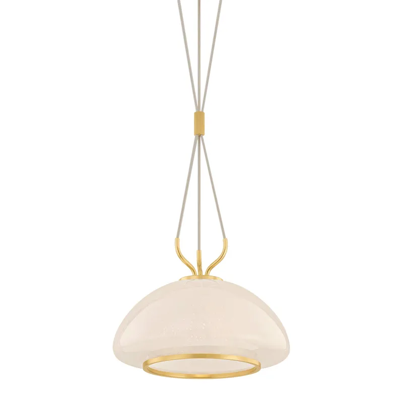 Baudette 1-Light Pendant in Aged Brass 14.25W x 10.5H — Foundry Lighting LED Pendant Lights 25.0W 