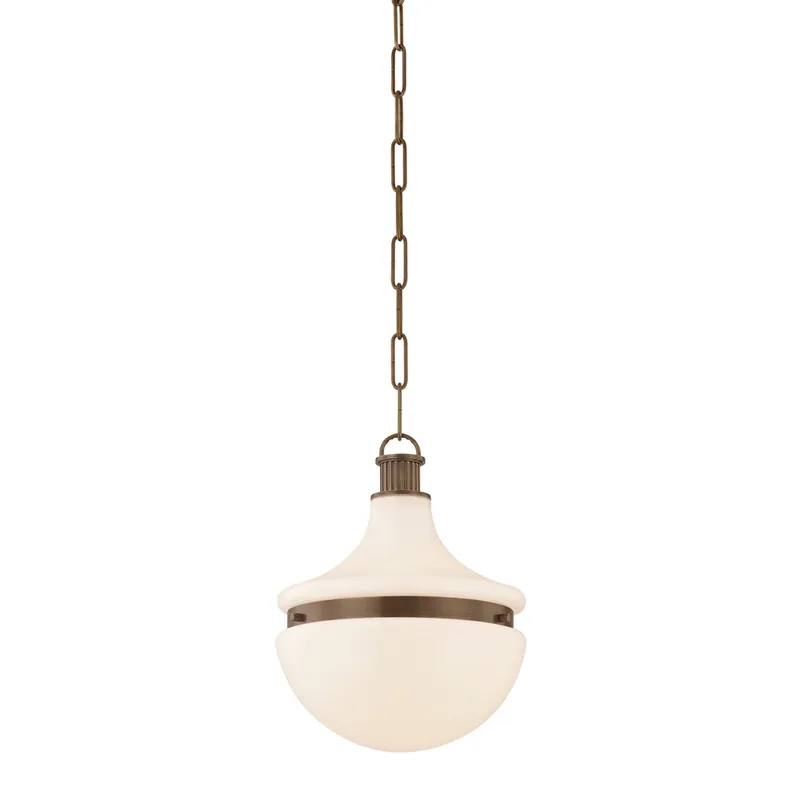 Barryville 1-Light Pendant in Historic Bronze 12W x 15.5H — Foundry Lighting LED Pendant Lights 12.0W 