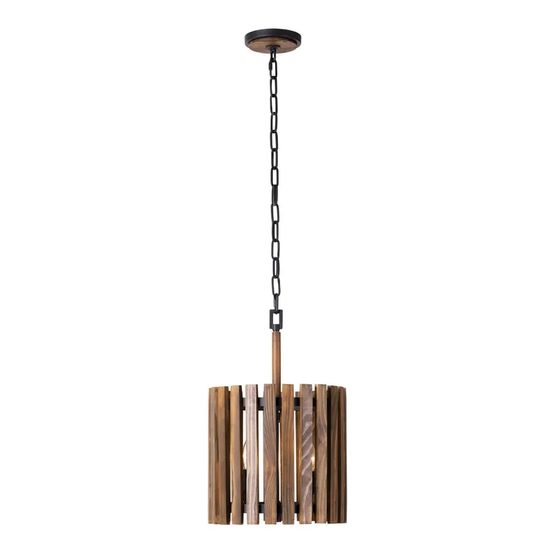 Suratto 2 Light   Pendant - Matte Black/Medium Walnut — Varaluz Lighting LED Landscape Lights  