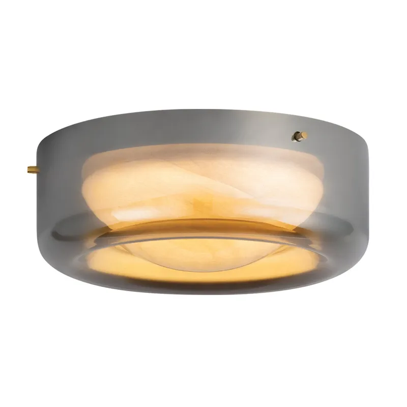 Eldred 1-Light Flush Mount in Aged Brass 15W x 5.75H — Foundry Lighting LED Ceiling Lights 15.0W 