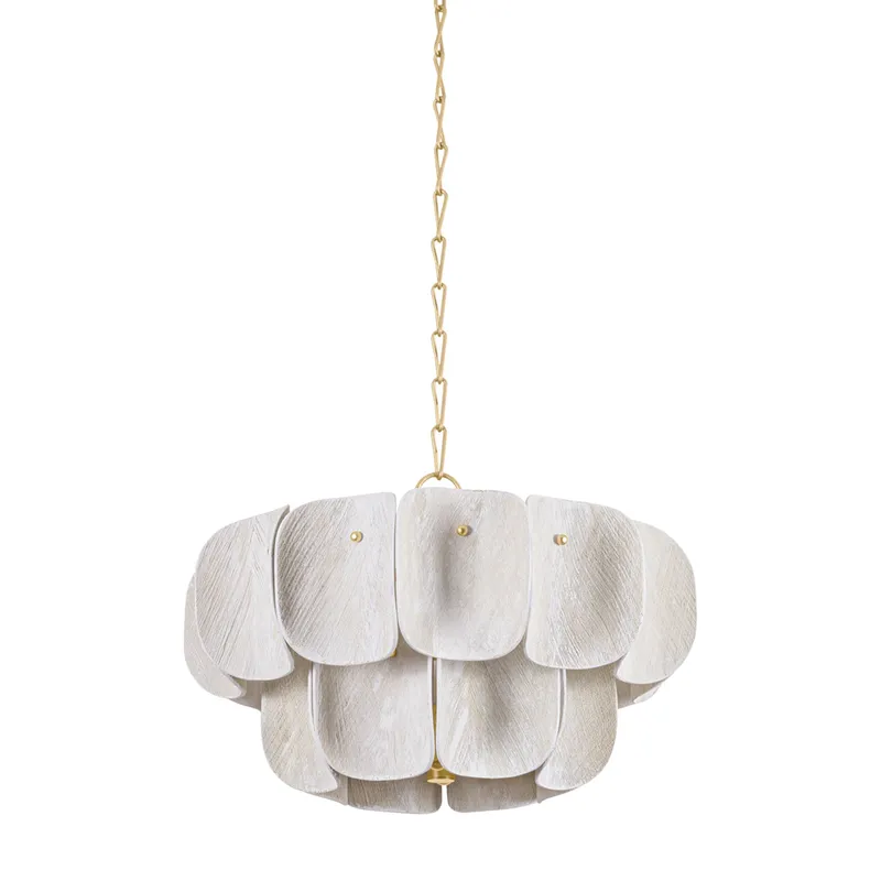 Amalfi 8-Light Chandelier in Vintage Gold Leaf 24W x 16H — Foundry Lighting LED Pendant Lights 24.0W 