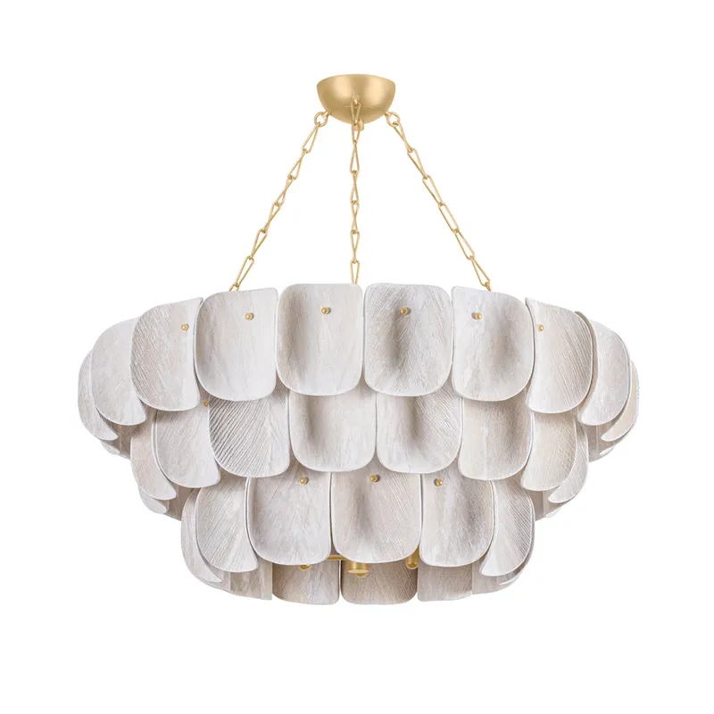 Amalfi 16-Light Chandelier in Vintage Gold Leaf 41W x 18.5H — Foundry Lighting LED Pendant Lights 41.0W 