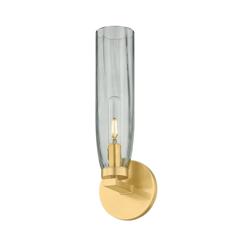 Harpswell 1-Light Bath and Vanity in Aged Brass 4.75W x 14.25H — Foundry Lighting LED Wall Lights 75.0W 
