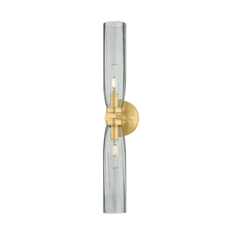 Harpswell 2-Light Bath and Vanity in Aged Brass 4.75W x 23.75H — Foundry Lighting LED Wall Lights 75.0W 