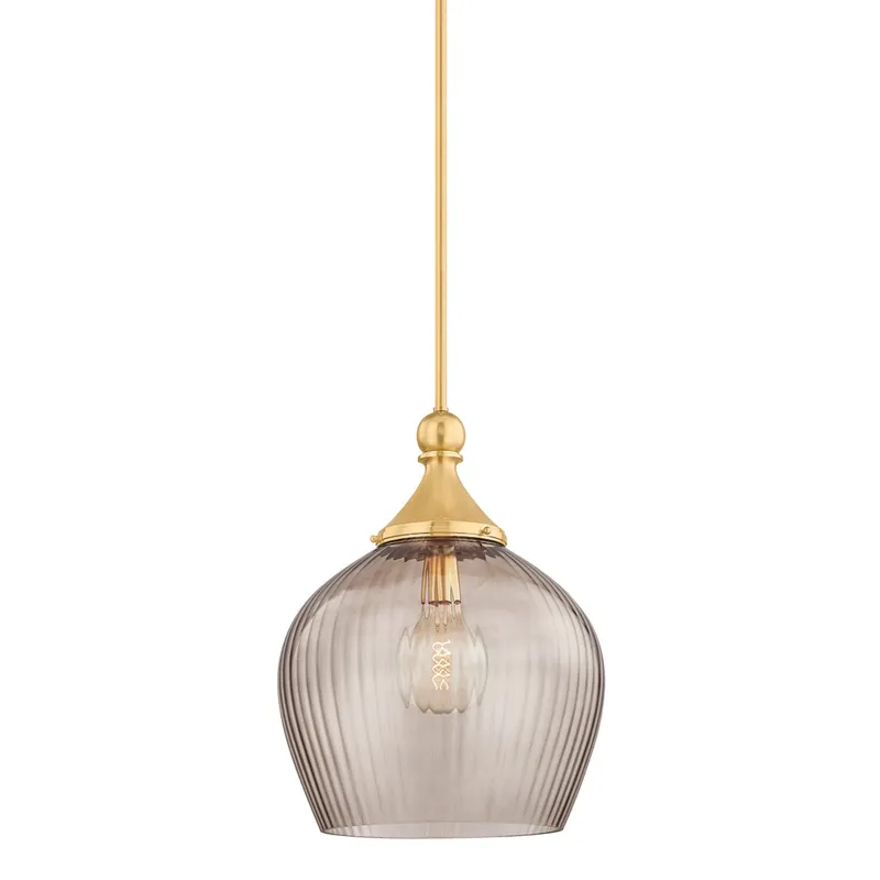 Chatton 1-Light Pendant in Aged Brass 16.5W x 21.5H — Foundry Lighting LED Pendant Lights 16.5W 