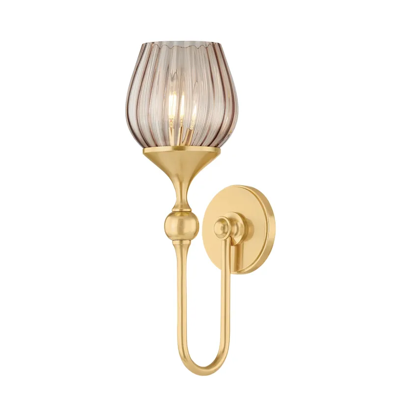Chatton 1-Light Wall Sconce in Aged Brass 5.75W x 17H — Foundry Lighting LED Wall Lights 75.0W 