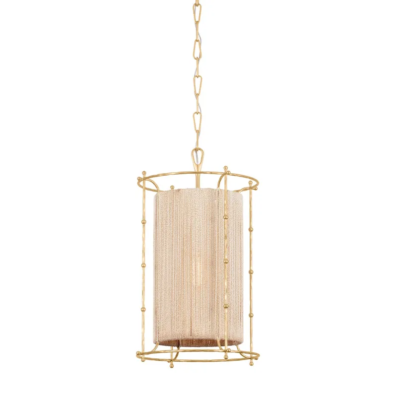 Jones Point 1-Light Lantern in Vintage Gold Leaf 15.5W x 24.75H — Foundry Lighting LED Ceiling Lights 15.5W 