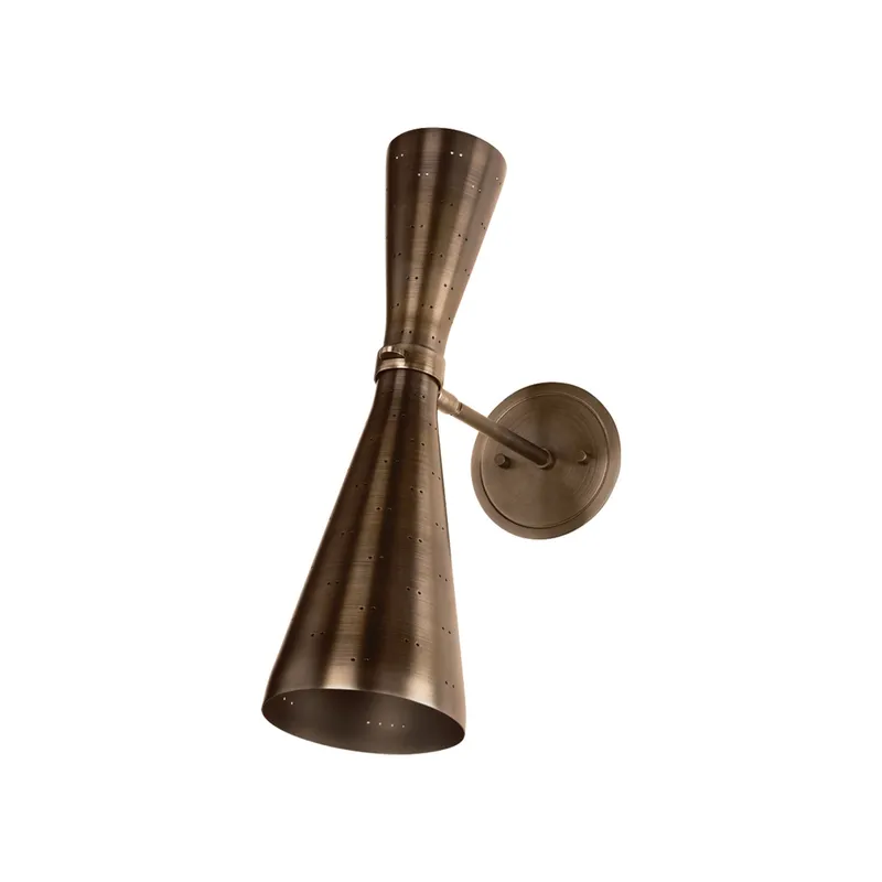Allanton 2-Light Wall Sconce in Historic Bronze 5.25W x 17.5H — Foundry Lighting LED Wall Lights 25.0W 