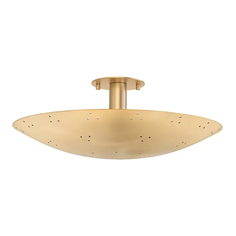 Bern 3-Light Flush Mount in Vintage Brass 18W x 6.75H (8718-VB) — Foundry Lighting LED Ceiling Lights 18.0W 