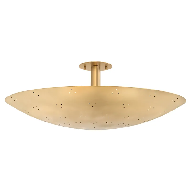 Bern 3-Light Flush Mount in Vintage Brass 28W x 10.5H (8728-VB) — Foundry Lighting LED Ceiling Lights 28.0W 