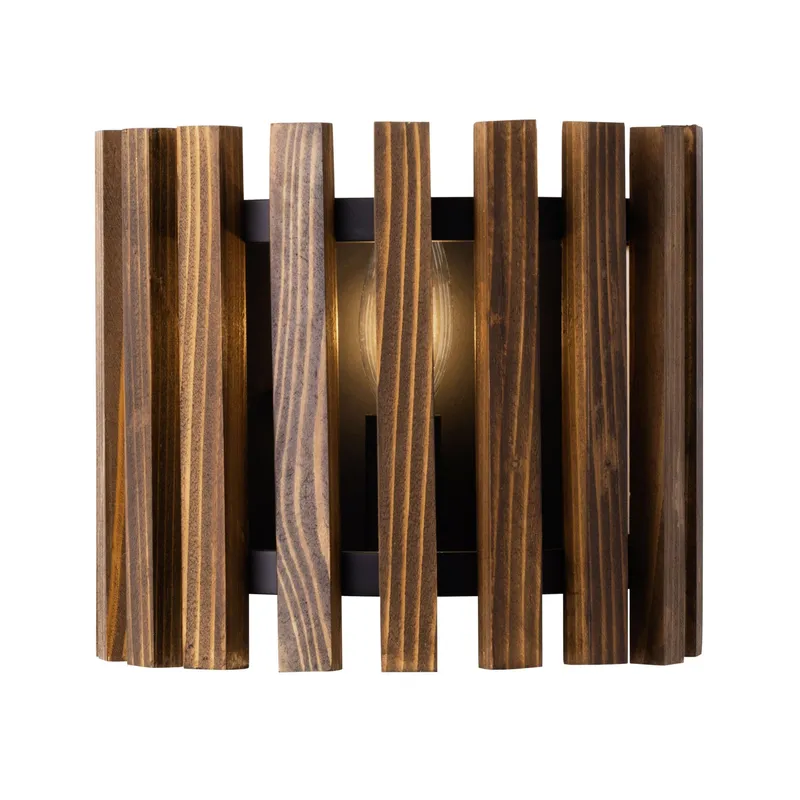 Suratto 1 Light   Sconce - Matte Black/Medium Walnut — Varaluz Lighting LED Wall Lights  