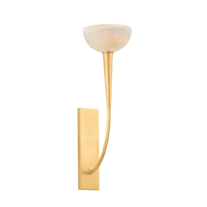 Maywood 1-Light Wall Sconce in Vintage Gold Leaf 6W x 19.75H — Foundry Lighting LED Wall Lights 6.0W 