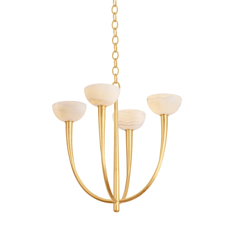Maywood 4-Light Chandelier in Vintage Gold Leaf 22.75W x 24H — Foundry Lighting LED Pendant Lights 75.0W 