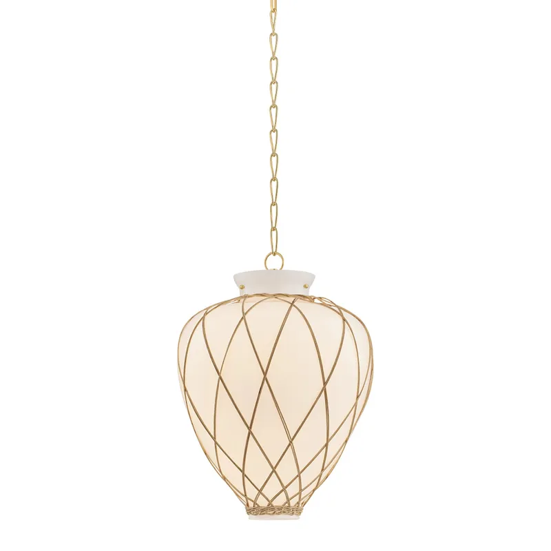 Apple Valley 1-Light Pendant in Aged Brass 17.25W x 23H — Foundry Lighting LED Pendant Lights 25.0W 