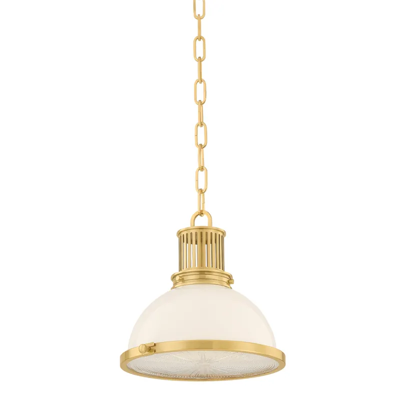 Pinesbridge 1-Light Pendant in Aged Brass 10.5W x 10.5H — Foundry Lighting LED Pendant Lights 10.5W 