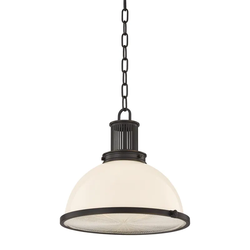 Pinesbridge 1-Light Pendant in Distressed Bronze 14.5W x 13.75H — Foundry Lighting LED Pendant Lights 14.5W 